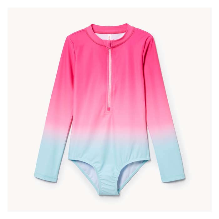 Kid Girls' Rash Guard Swimsuit